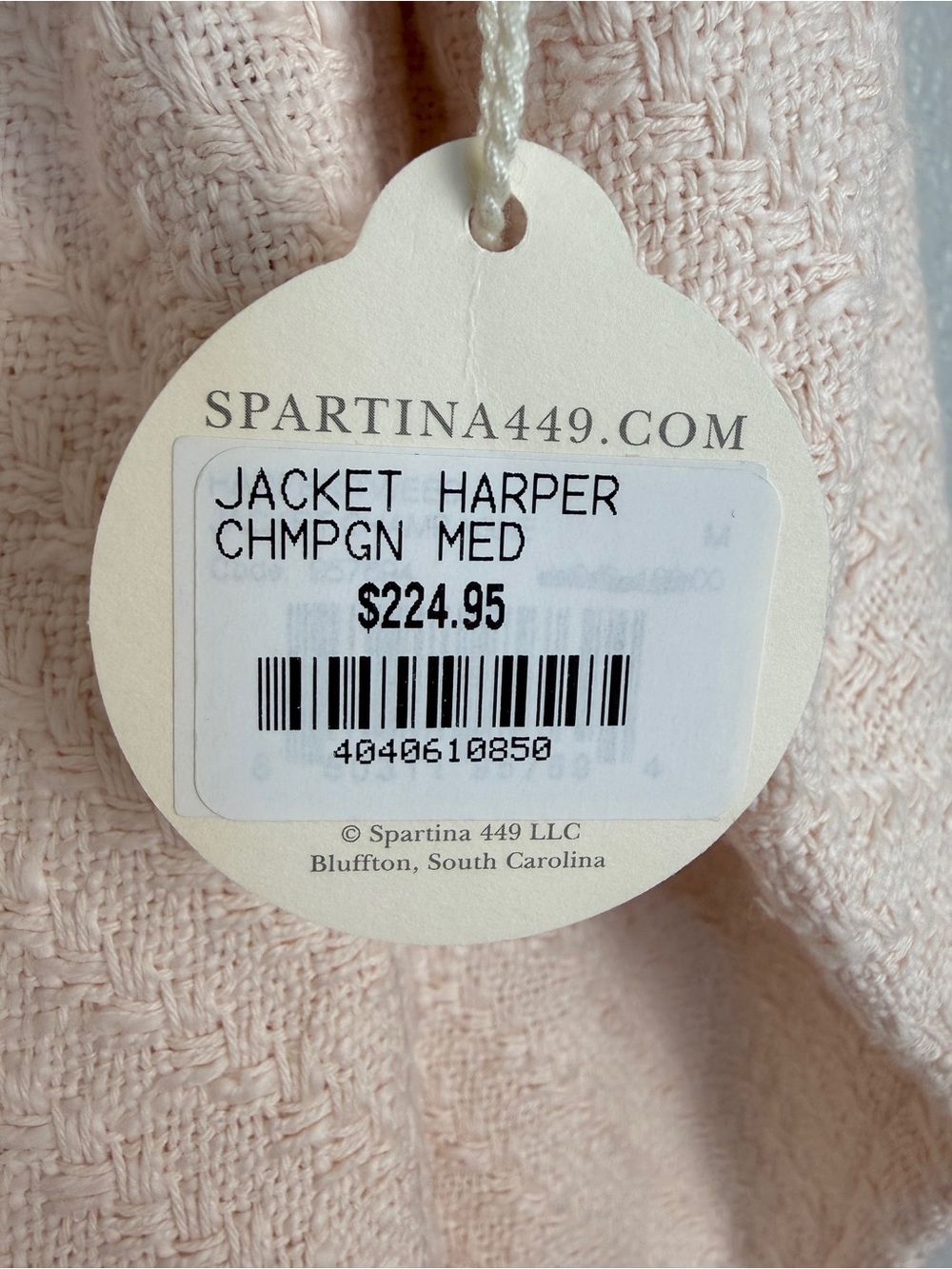 Spartina 449 Harper Tweed Fringe Champagne Jacket NWT Medium Resort Quiet Luxury - Picture 4 of 14